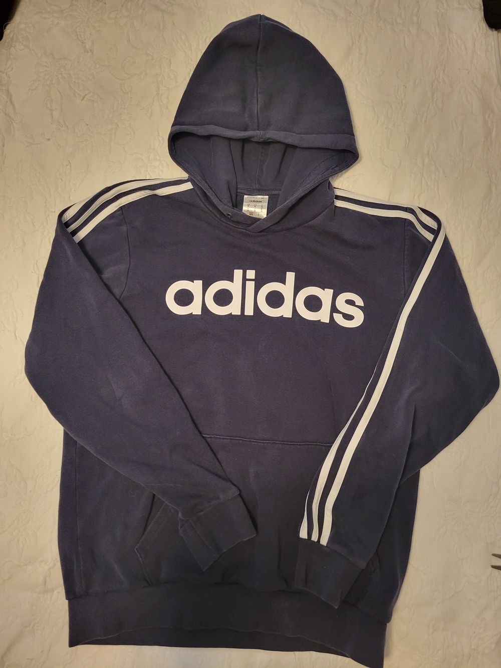 adidas Navy Blue Logo Pullover Hoodie